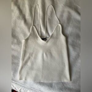 Zara White Knit Camisole Top